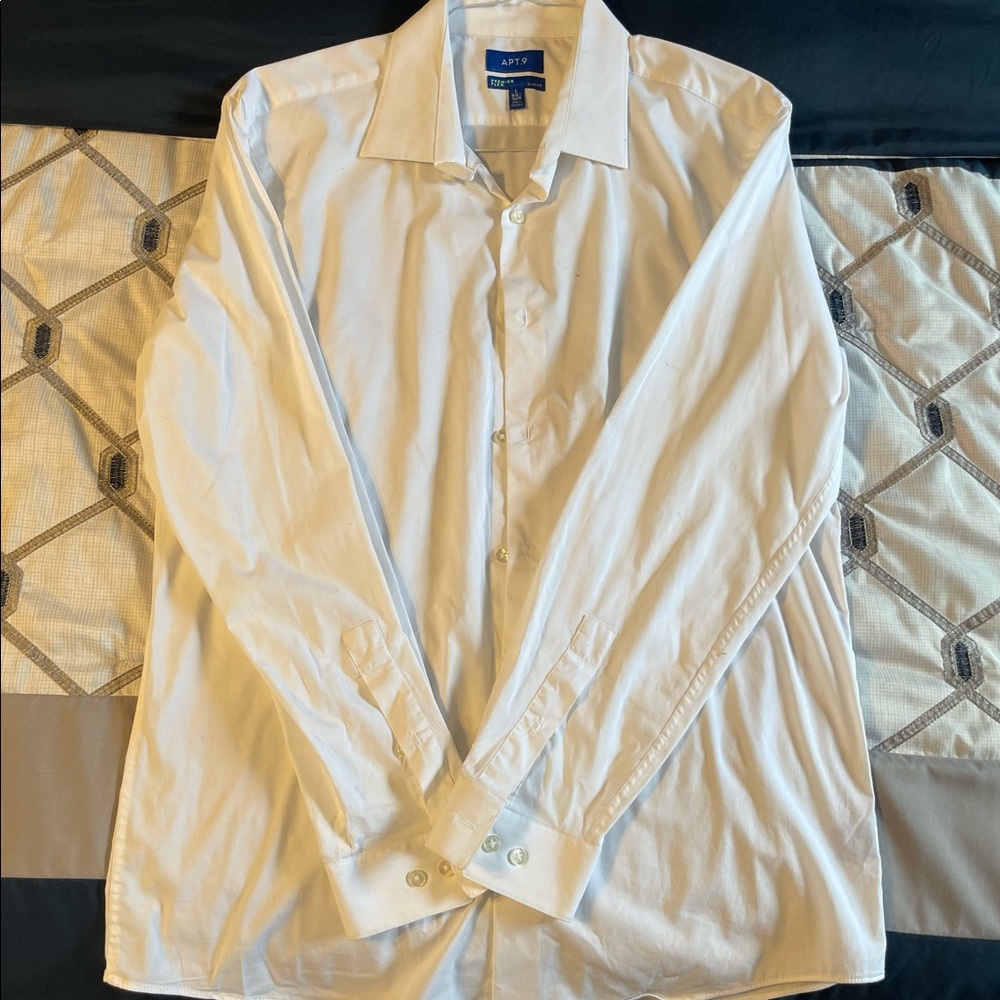 Apt 9 Men’s L Slim White Dress Shirt
